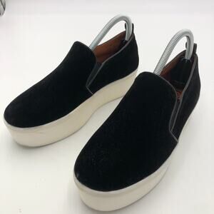 Golo Vivian Black Felt Platform Slip-On Loafers, Women's Size 8/EUR 38.5